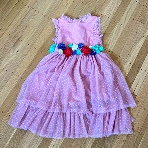 Mini Biden 3-4y Pink Flower Dress